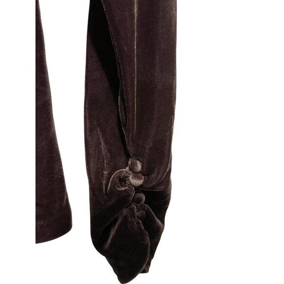 LRL Ralph Lauren Drape Cowl Neck Deep Plum Velvet Pullover Top Long Sleeves Sm - Picture 3 of 6